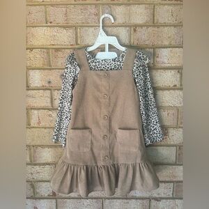 Rare Editions Tan and Black Leopard Print Dress size 4T